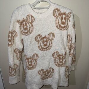Disney Pumpkin Mickey Fluffy Cream and Brown Sweat set